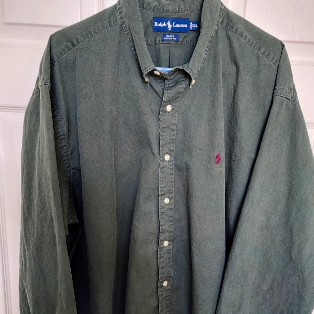 Polo Ralph Lauren Long-sleeve Men's Shirt - hunter green size 2XL